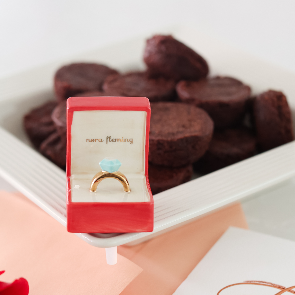 engagement ring mini with square pinstripes platter and brownies
