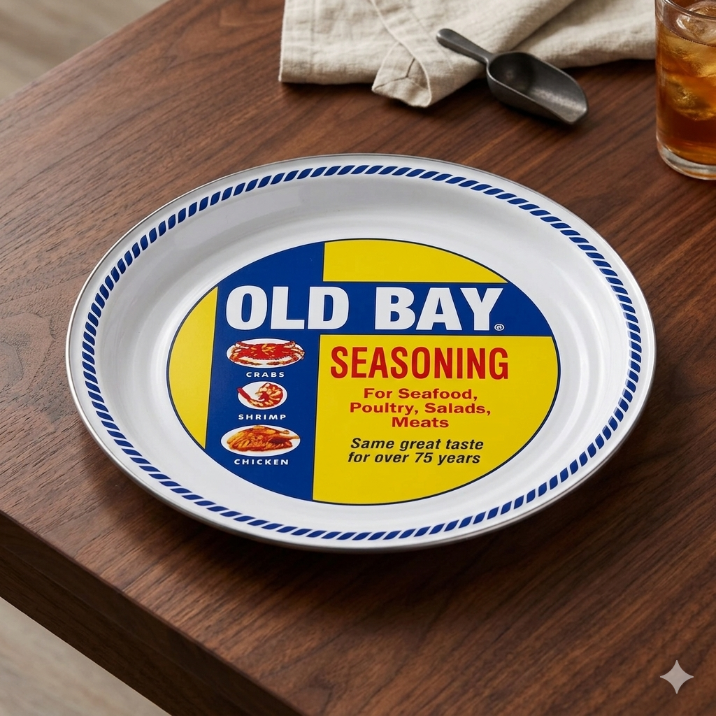 Enamelware Old Bay Serving Trays