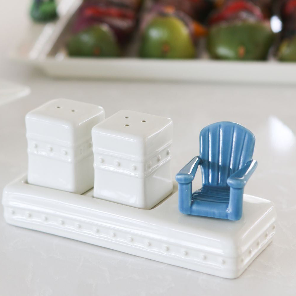 chair with salt and pepper shakers