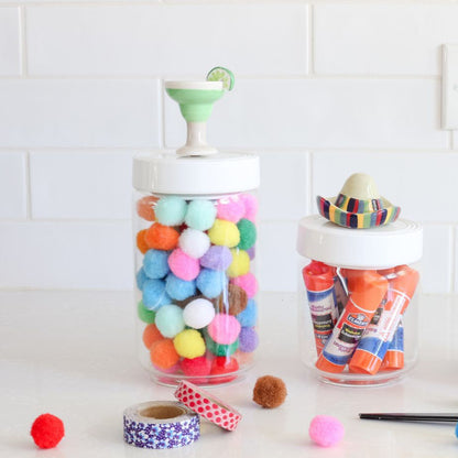 lime and salt margarita mini, sombrero mini melamine containers filled with craft supplies