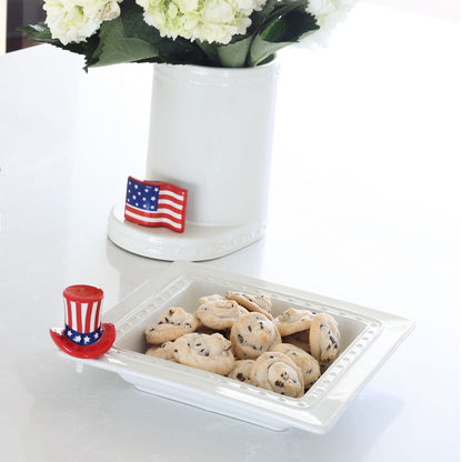 american flag and american flag patriotic hat mini with square holder 