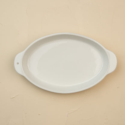 ceramic oval baker pinstripes