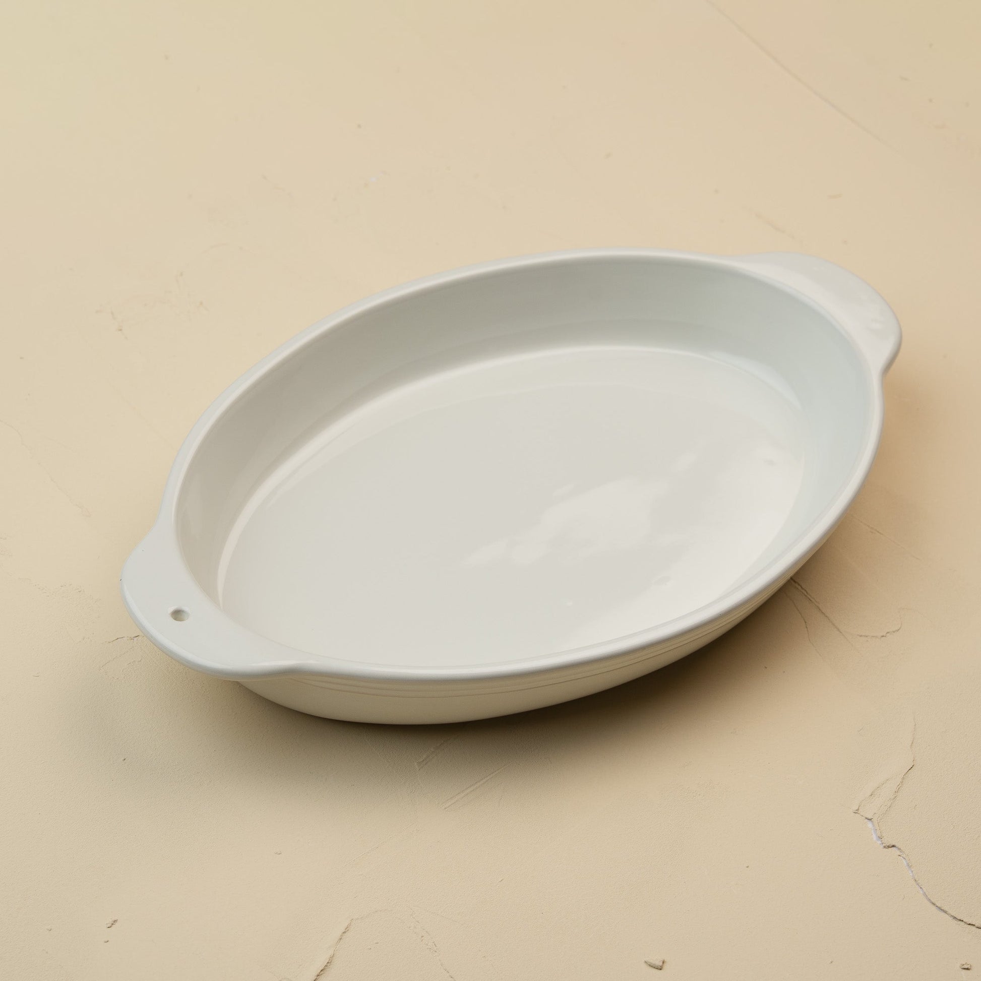 ceramic oval baker pinstripes