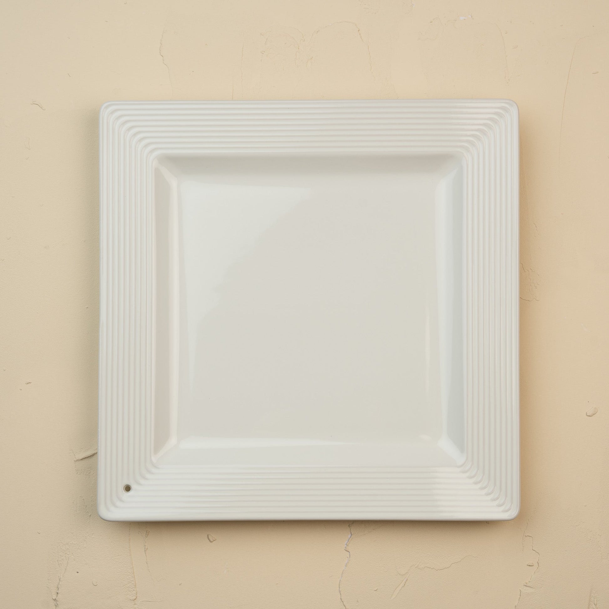 pinstripes square platter on a white background
