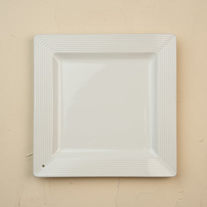 pinstripes square platter on a white background