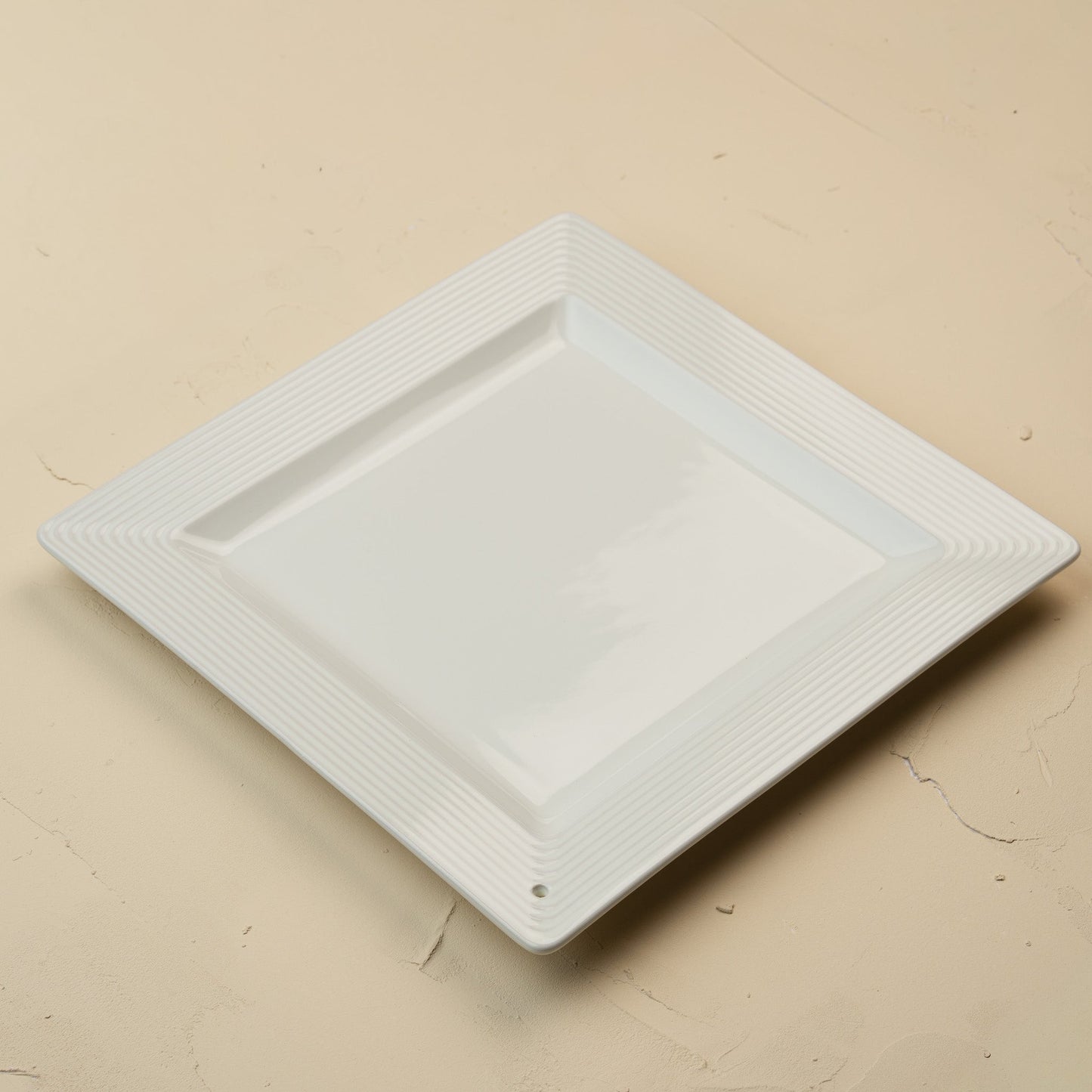 pinstripes square platter on a white background