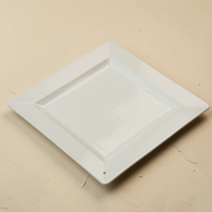 pinstripes square platter on a white background